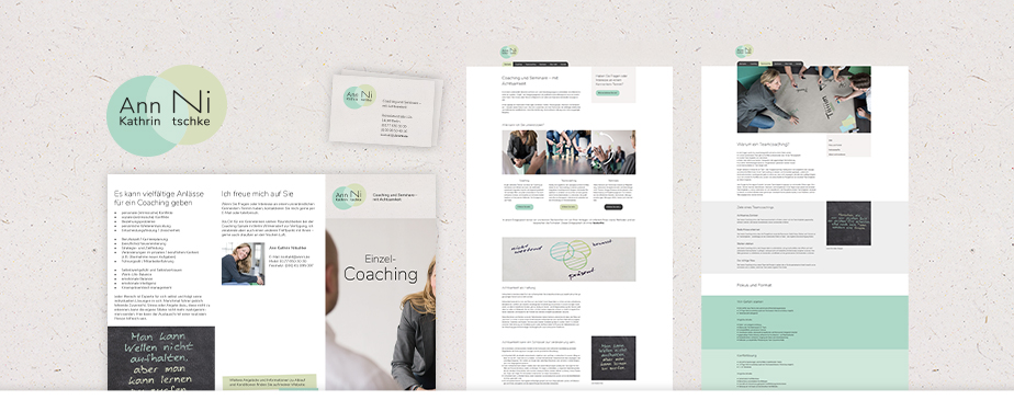 Corporate Identity, Website, Print-Kommunikationsmittel für die systemische Coachin